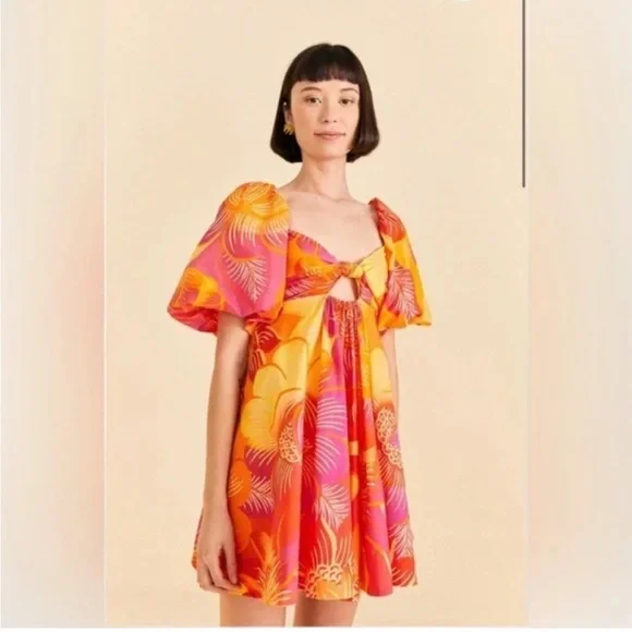 bright mini dress summer Sassy Shortcake Peony Perfection Dress